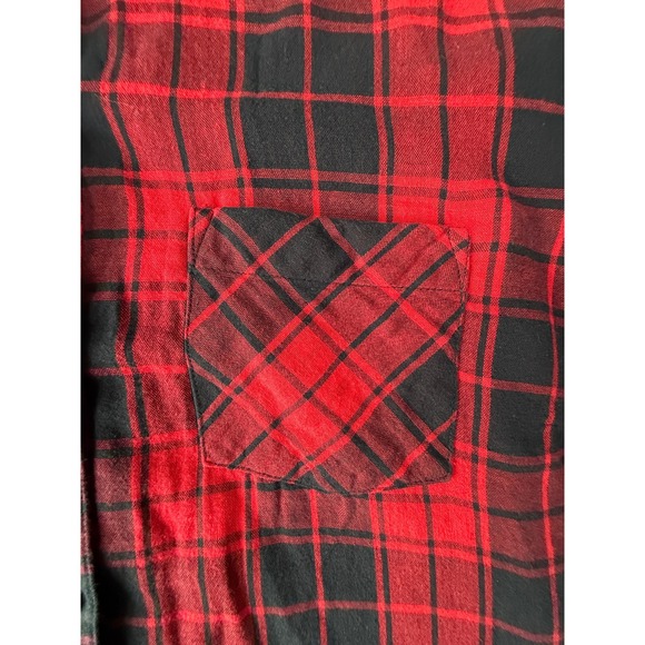 J. Jill Women's Red and Black‎ Plaid Button Down Long Sleeve Flannel Shirt Large - Picture 4 of 11